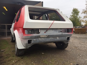 VW MK1 Golf back during restoration.