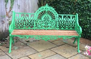 Garden bench after refurbishment.
